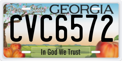 GA license plate CVC6572