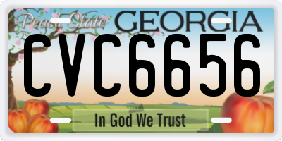 GA license plate CVC6656