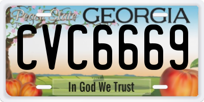 GA license plate CVC6669