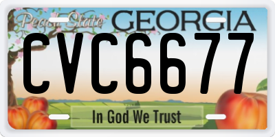 GA license plate CVC6677