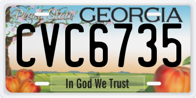 GA license plate CVC6735