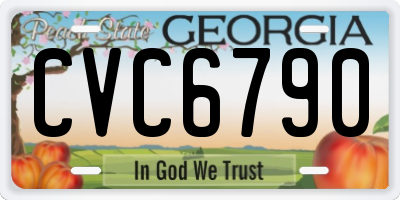 GA license plate CVC6790