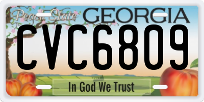 GA license plate CVC6809