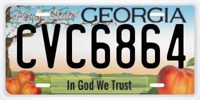 GA license plate CVC6864