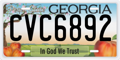 GA license plate CVC6892