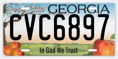 GA license plate CVC6897