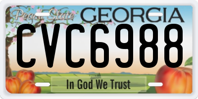 GA license plate CVC6988