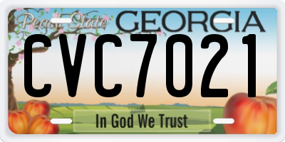 GA license plate CVC7021