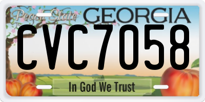GA license plate CVC7058