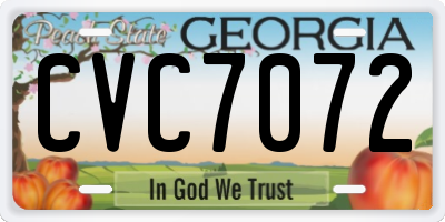 GA license plate CVC7072