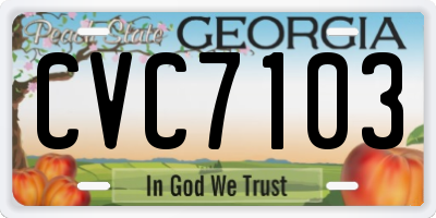GA license plate CVC7103