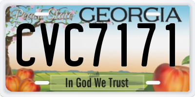GA license plate CVC7171