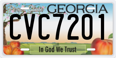 GA license plate CVC7201
