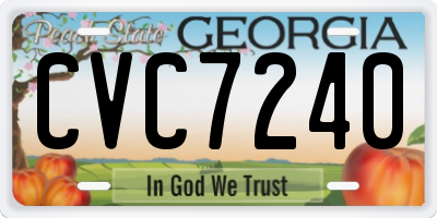 GA license plate CVC7240