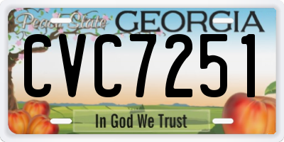 GA license plate CVC7251