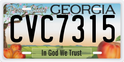 GA license plate CVC7315