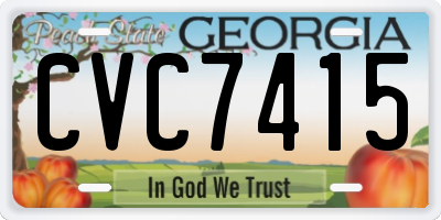GA license plate CVC7415