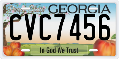 GA license plate CVC7456