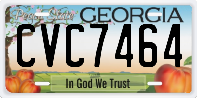 GA license plate CVC7464