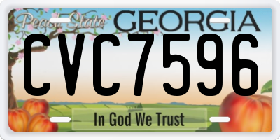 GA license plate CVC7596