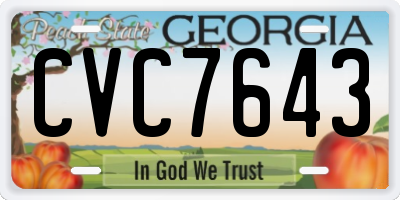 GA license plate CVC7643
