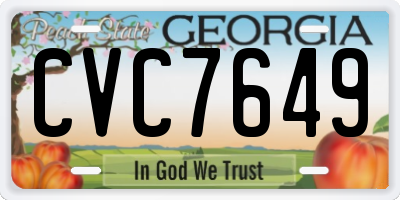 GA license plate CVC7649