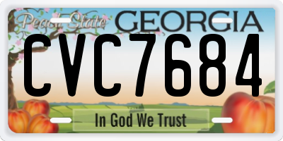 GA license plate CVC7684