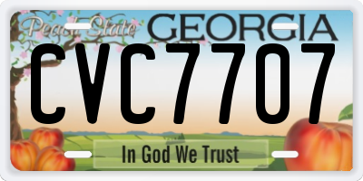 GA license plate CVC7707