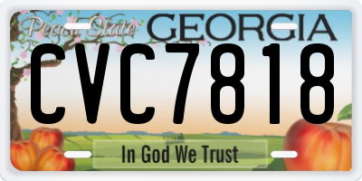 GA license plate CVC7818