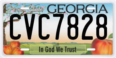 GA license plate CVC7828