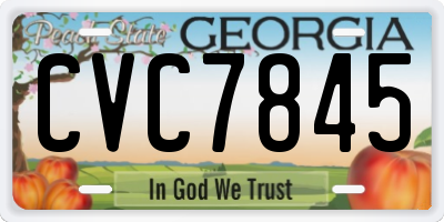 GA license plate CVC7845
