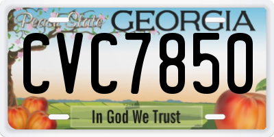 GA license plate CVC7850
