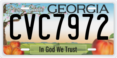 GA license plate CVC7972