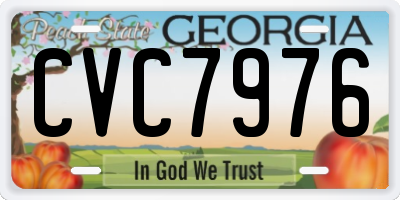 GA license plate CVC7976