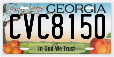 GA license plate CVC8150