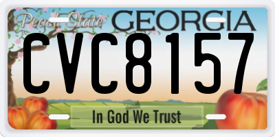 GA license plate CVC8157