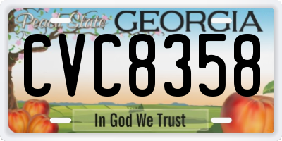 GA license plate CVC8358