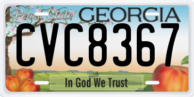 GA license plate CVC8367