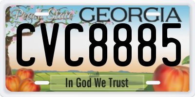 GA license plate CVC8885