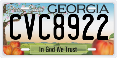 GA license plate CVC8922