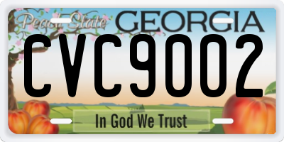GA license plate CVC9002