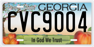 GA license plate CVC9004