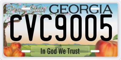 GA license plate CVC9005