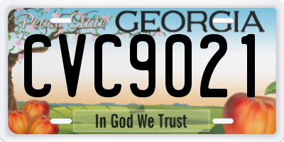 GA license plate CVC9021