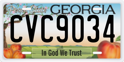 GA license plate CVC9034