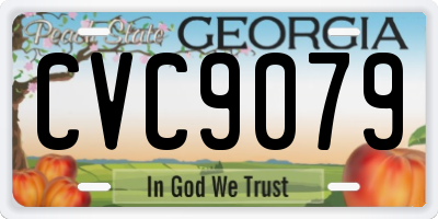 GA license plate CVC9079