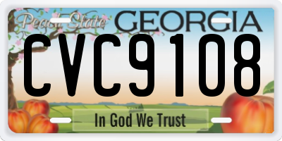 GA license plate CVC9108