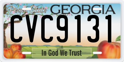 GA license plate CVC9131