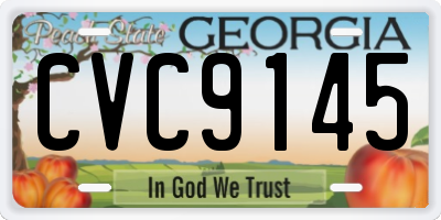 GA license plate CVC9145