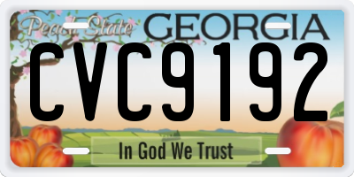 GA license plate CVC9192